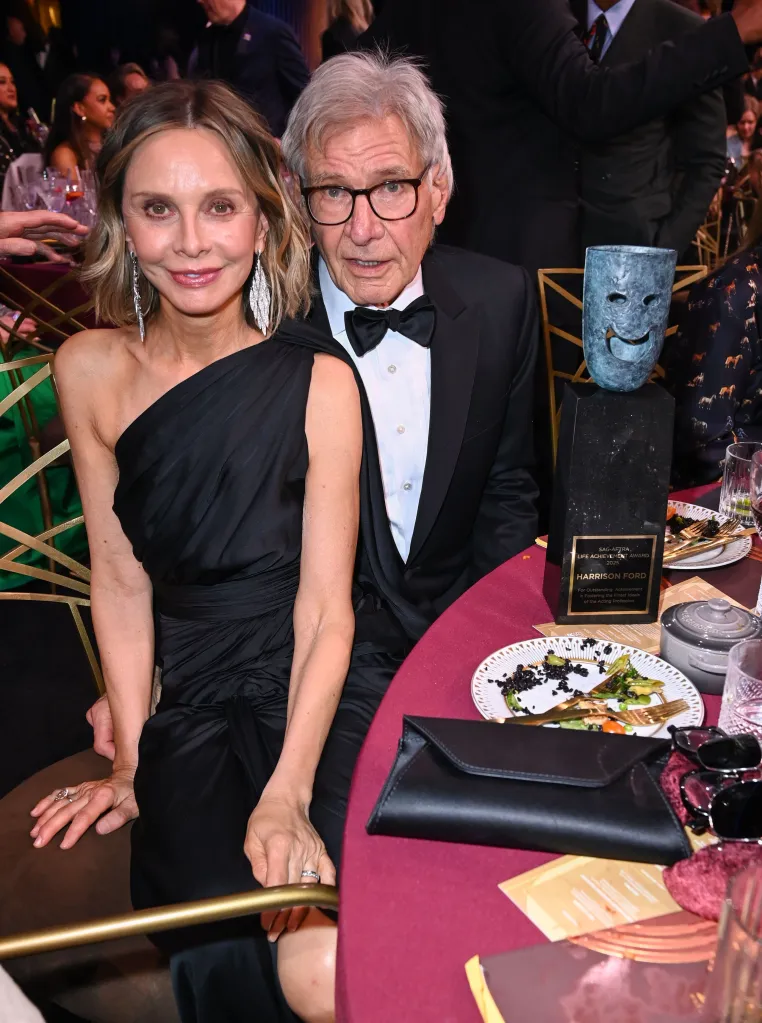 Harrison Ford and Calista Flockhart at the 2026 SAG Awards.