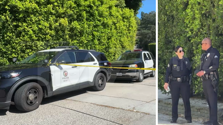 Police presence outside a residence associated with Rihanna after reports of shots fired in Los Angeles.