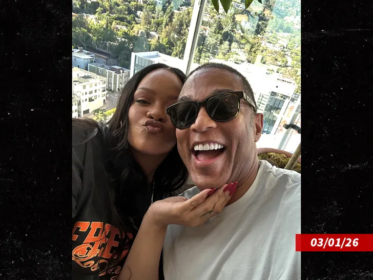 Rihanna and Don Lemon in a selfie-style photo.