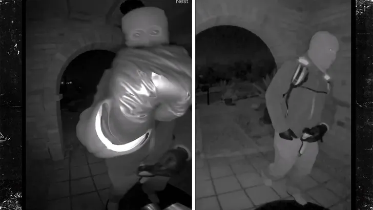 Home-security footage showing a masked figure near Nancy Guthrie's doorbell camera, provided to investigators.