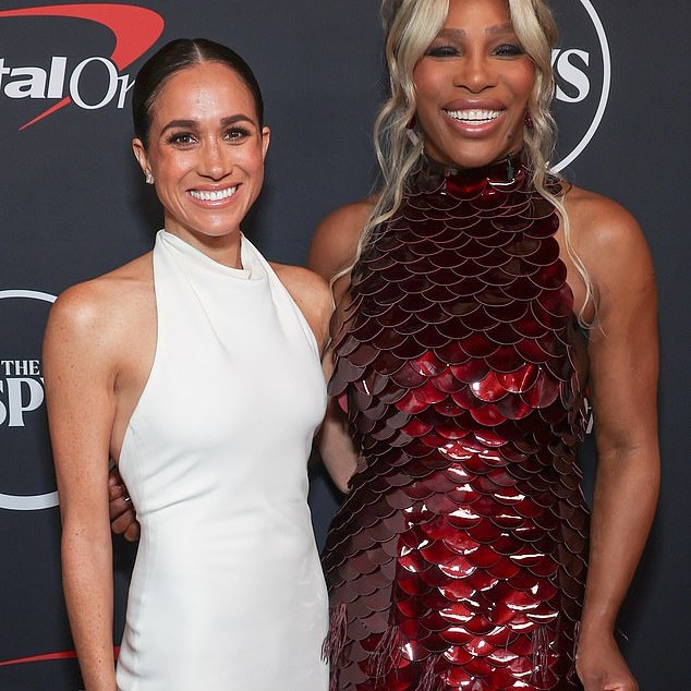 The Duchess of Sussex's friendship with Serena Williams has been questioned after the tennis star's latest Instagram post (pictured together in California in 2024) - Daily Mail US