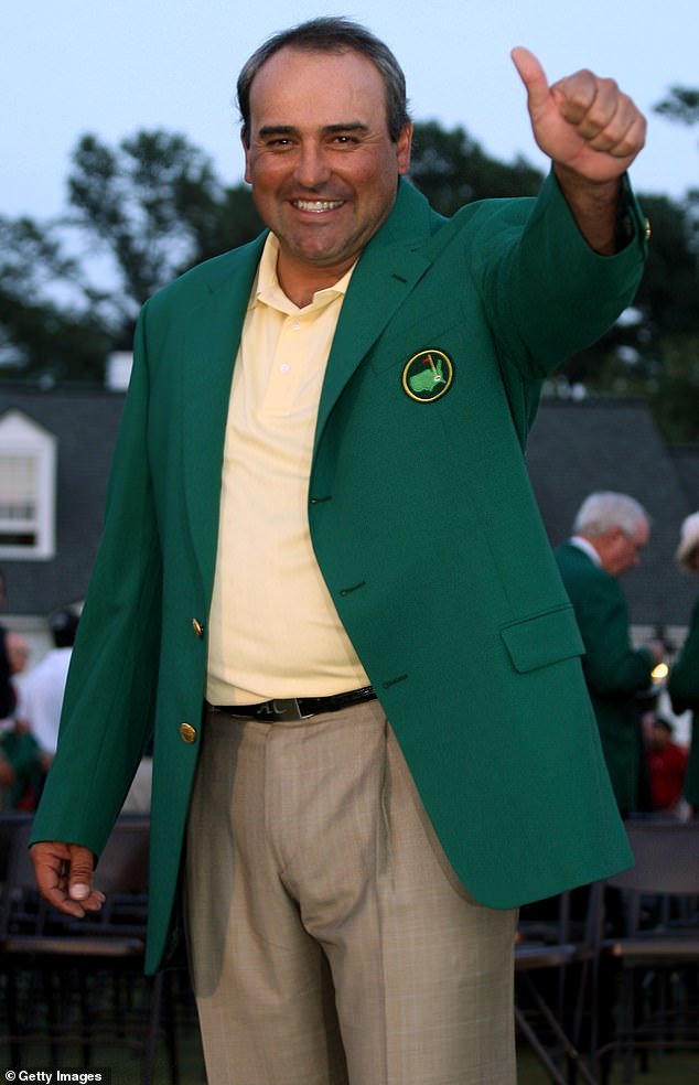 Angel Cabrera in the Green Jacket after the 2009 Masters; later convicted in Argentina and imprisoned.