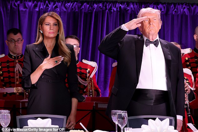 Melania Trump and President Trump at the White House Correspondents' Dinner.