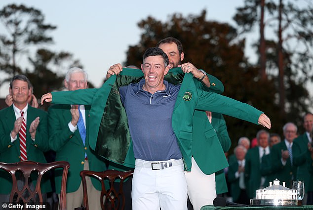 Rory McIlroy celebrates a tournament victory.
