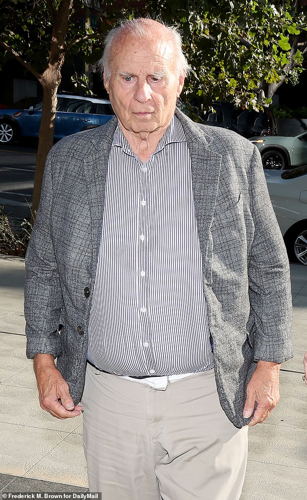 Tom Girardi in Los Angeles in August 2024; the disbarred attorney has faced federal wire fraud charges.