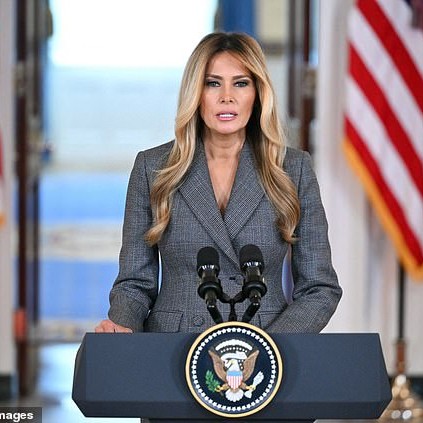 The First Lady delivered the unexpected statement at the White House on Thursday - Daily Mail