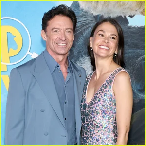 Lead image: Hugh Jackman and Sutton Foster at the Sheep Detectives premiere - Just Jared