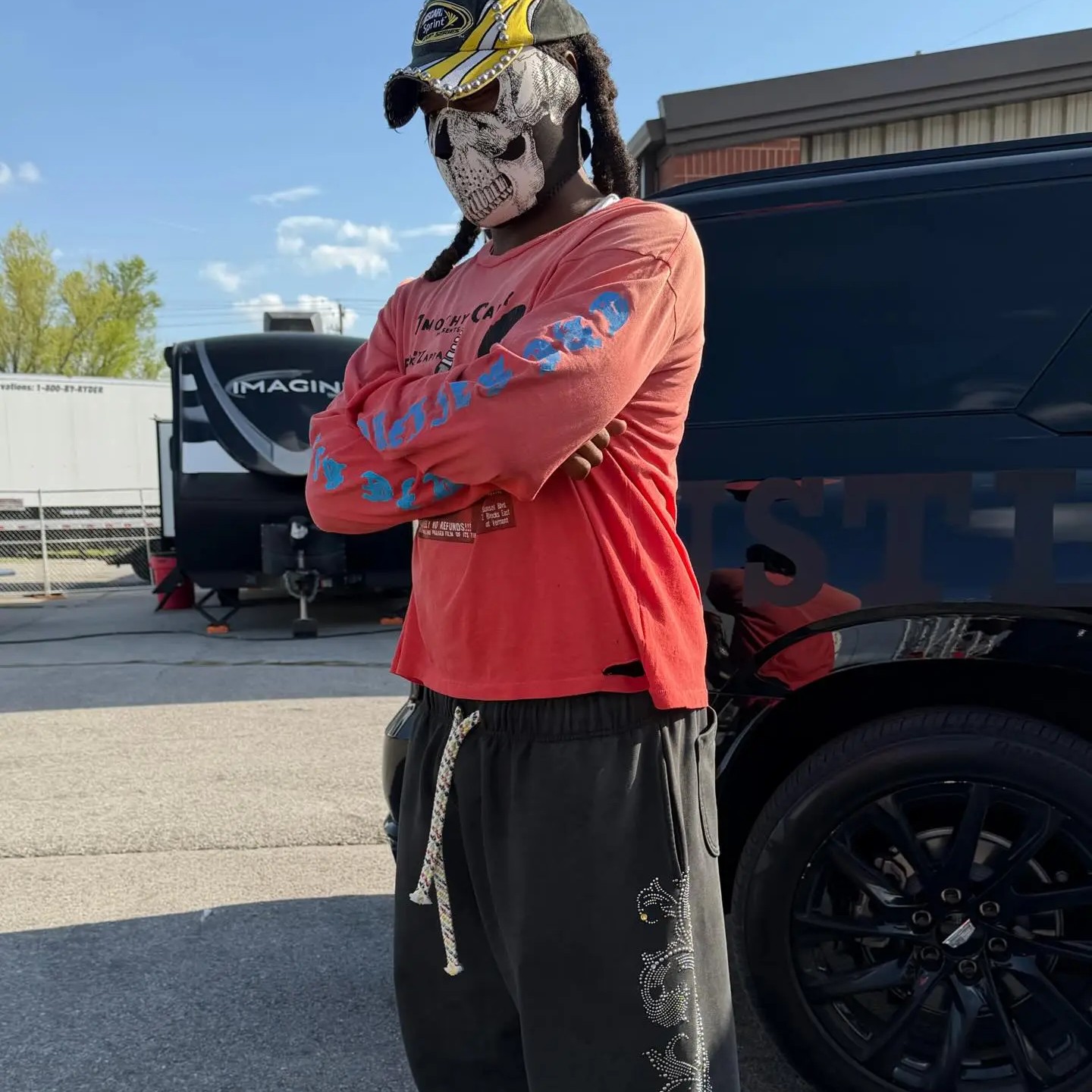 The "Need It" rapper also sported a skull mask. - offsetyrn/instagram