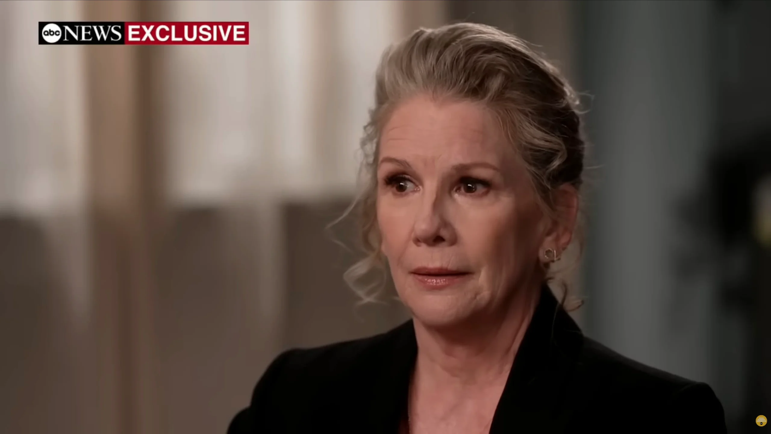 Melissa Gilbert during her Good Morning America interview discussing past accusations against Timothy Busfield.