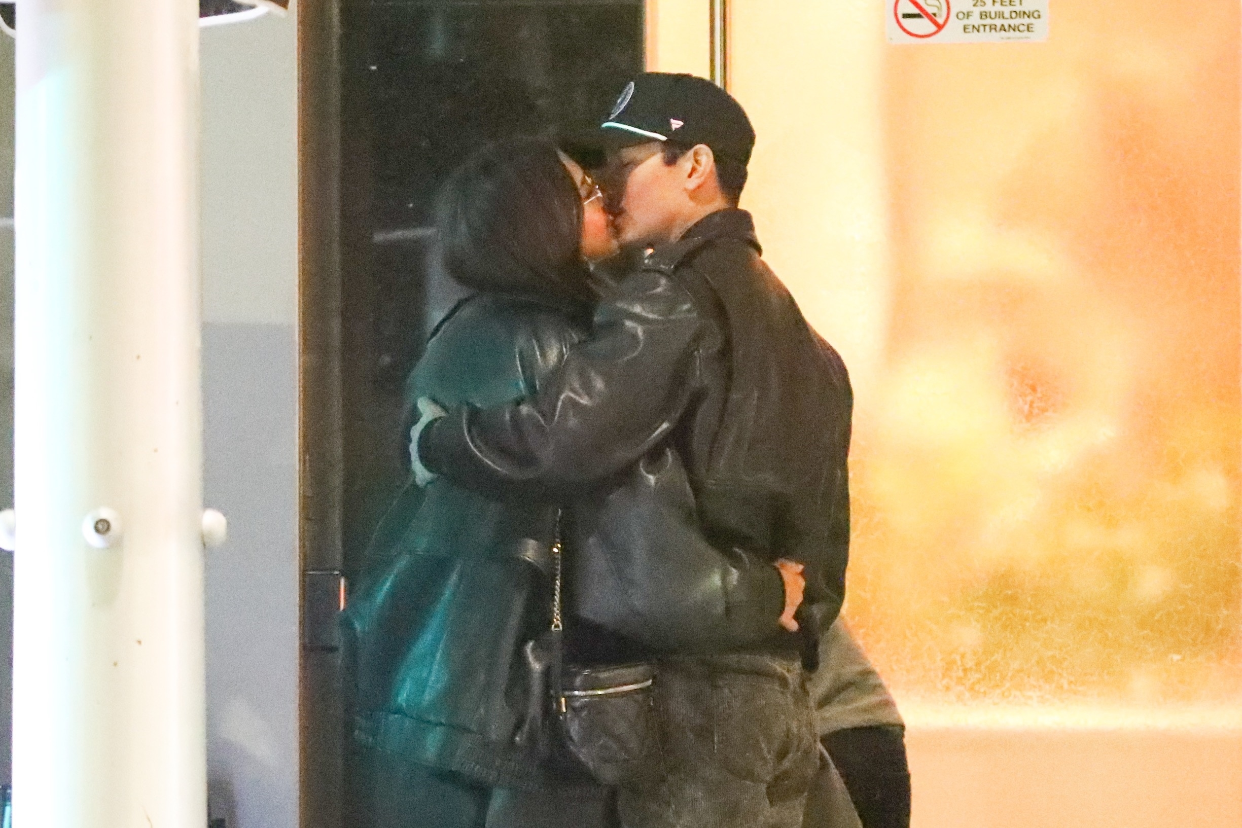 Jessica Alba and Danny Ramirez share a kiss outside Avra in Beverly Hills.